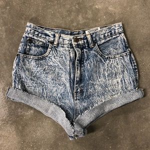 STEFFANO Vintage acid wash high waist cut off shorts Womens vtg SZ 8